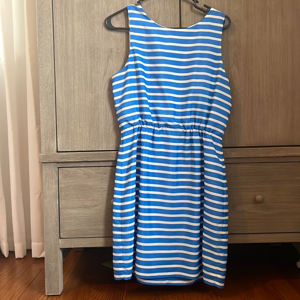 J Crew Size 8 Blue & White Dress
